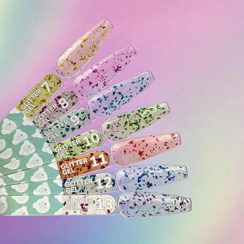 Гель для дизайна YOUARECUTE Glitter Gel 8 с розовыми сухоцветами 5 мл (469-5114-1449) - Фото №4