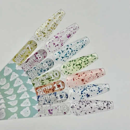 Гель для дизайна YOUARECUTE Glitter Gel 8 с розовыми сухоцветами 5 мл (469-5114-1449) - Фото №5