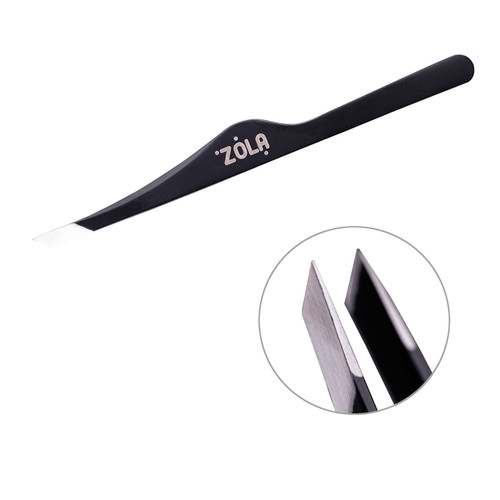 Wenkbrauwpincet ZOLA professioneel schuin BLACK - Фото №1