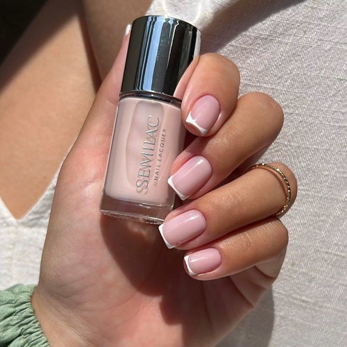 Классический лак для ногтей  Semilac Nail Lacquer 105 Delicate French 9 мл - Фото №5