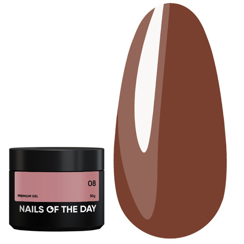 SALE Строительный гель NAILSOFTHEDAY Premium gel 08 нюд-карамель 30 мл - Фото №1
