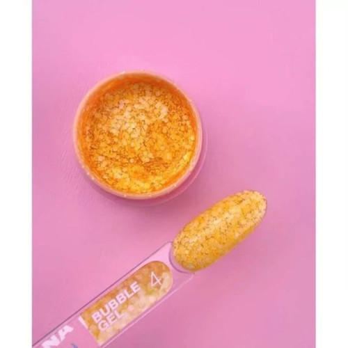 SALE Gel LUNA Bubble Gel №4 deep yellow with sparkles 5 ml - Фото №2