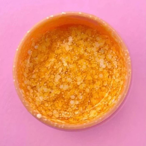 SALE Gel LUNA Bubble Gel №4 deep yellow with sparkles 5 ml - Фото №3