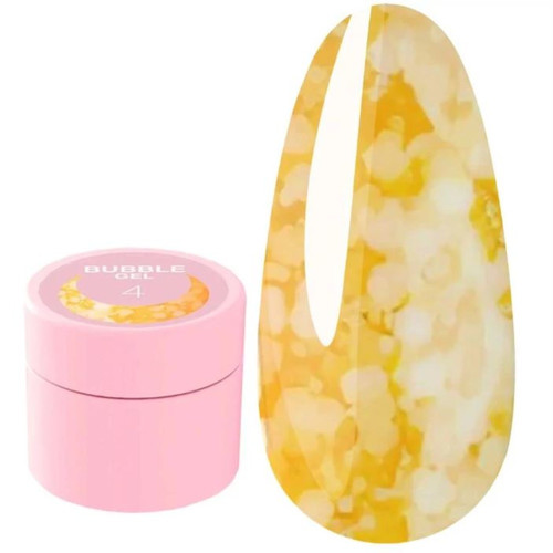 SALE Gel LUNA Bubble Gel №4 deep yellow with sparkles 5 ml - Фото №1