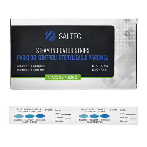 Stoomsterilisatiecontrolestrips Saltec Klasse V 2x200 stuks