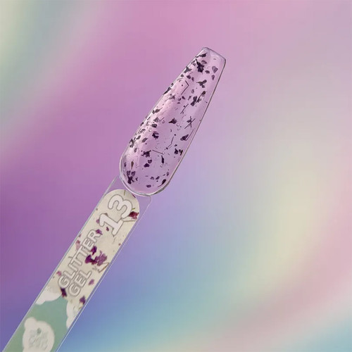 Ontwerp gel YOUARECUTE Glitter Gel 13 met donkerroze gedroogde bloemen 5 ml (469-5119-1454) - Фото №3
