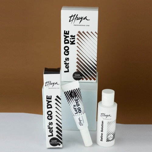 Wenkbrauwverfset Thuya Let's Go Dye kit Dark Chocolate zonder ontwikkelaar met zoutoplossing 50 ml - Фото №2