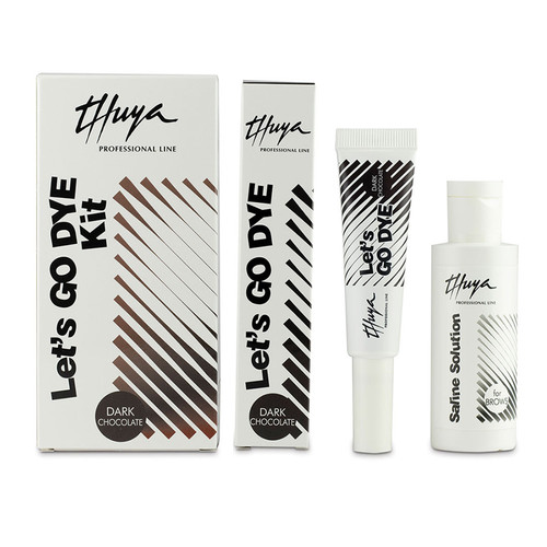 Wenkbrauwverfset Thuya Let's Go Dye kit Dark Chocolate zonder ontwikkelaar met zoutoplossing 50 ml - Фото №1