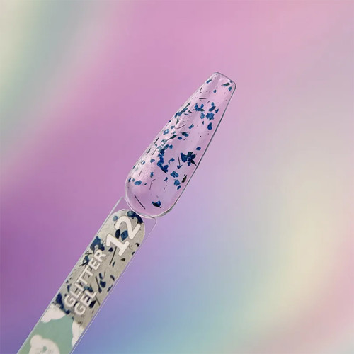 Ontwerp gel YOUARECUTE Glitter Gel 12 met donkerblauwe gedroogde bloemen 5 ml (469-5118-1453) - Фото №3