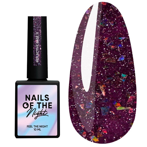 SALE Base NAILSOFTHENIGHT Reflective base 11 violet with glitters, 10 ml