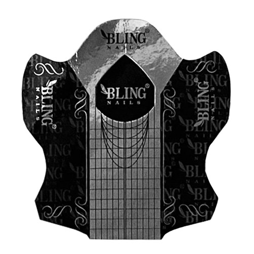 Sjablonen voor nagelverlengingen BLING zwart-grijs - Фото №1