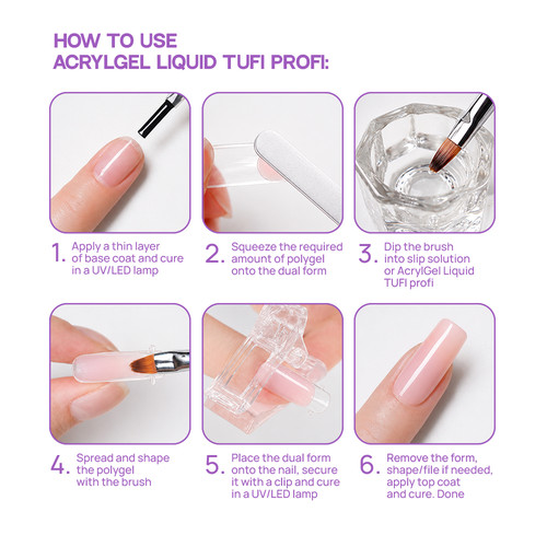 Vloeistof voor het werken met polygel en acrylgel TUFI profi ACRYLGEL LIQUID 100 ml - Фото №3