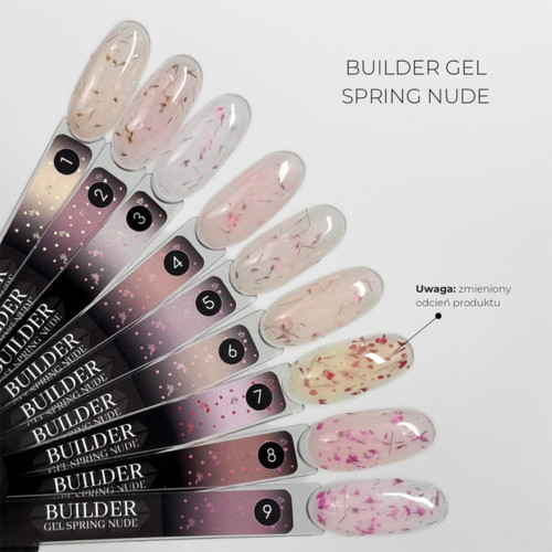 Gel for extension Crystal Builder Gel Spring Nude 7 transparent white with dried flowers 15 ml - Фото №2