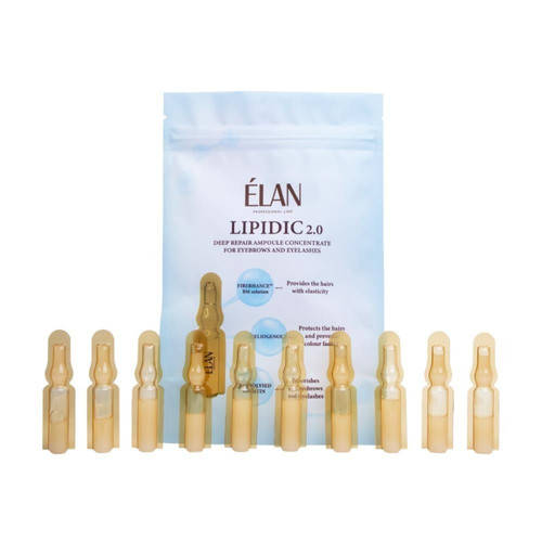 SALE Koncentrat ELAN do głębokiej odbudowy brwi i rzęs LIPIDIC 2.0 w ampułkach 10 monodoz x 1 ml - Фото №2