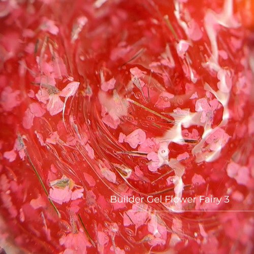 Gel voor extensions Crystal Builder Gel Flower Fairy 3 met lichtrode droogbloemen 30 ml - Фото №2