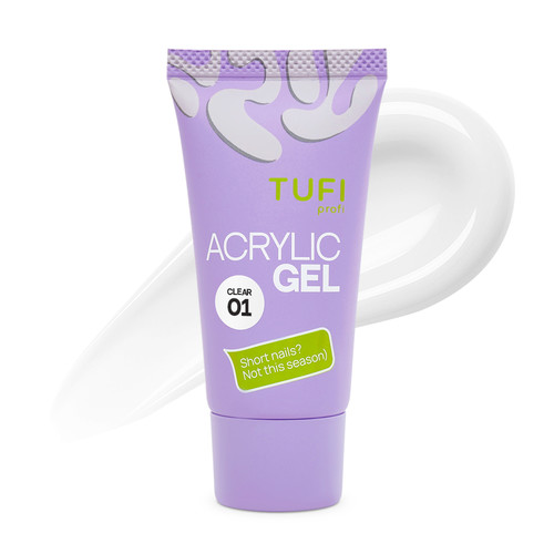 Acryl gel voor nagelverlengingen TUFI profi 01 Clear 30 g (0329136) - Фото №1