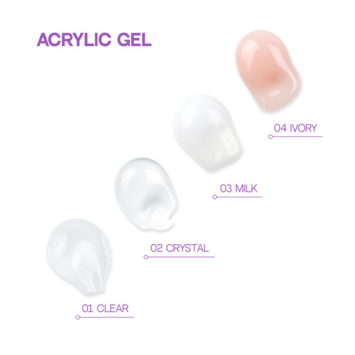 Acryl gel voor nagelverlengingen TUFI profi 02 Crystal 30 g (0329137) - Фото №3