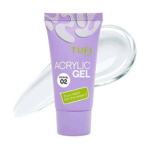 Acryl gel voor nagelverlengingen TUFI profi 02 Crystal 30 g (0329137) - Фото №1
