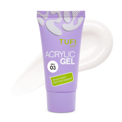 Acryl gel voor nagelverlengingen TUFI profi 03 Milk 30 g (0329139) - Фото №1