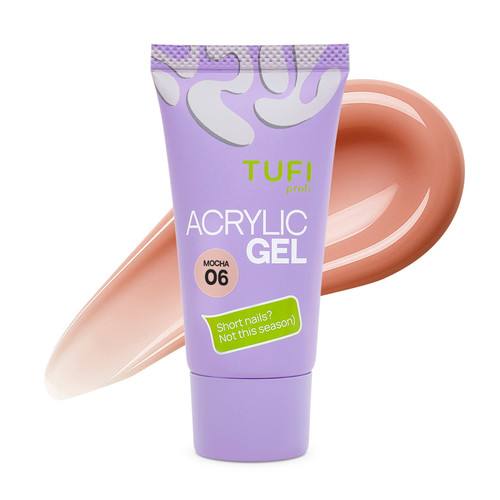 Acryl gel voor nagelverlengingen TUFI profi 06 Mocha 30 g (0329142) - Фото №1