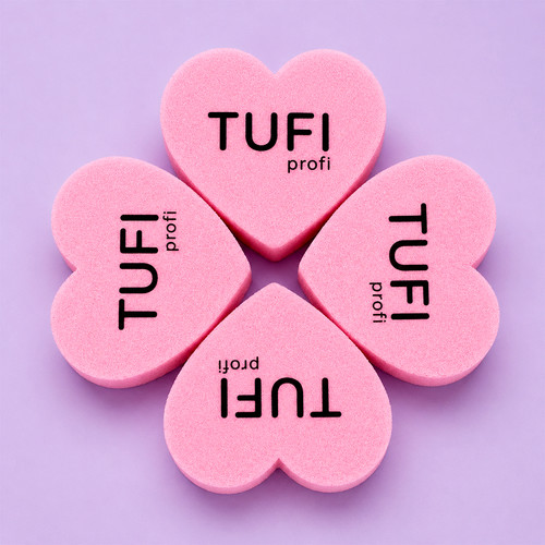 Buff TUFI profi mini pink heart 100/180 grit 1 pcs (0334508) - Фото №5