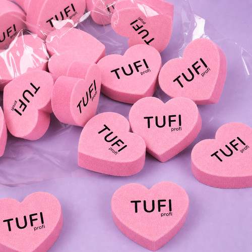 Buff TUFI profi mini pink heart 100/180 grit 1 pcs (0334508) - Фото №6