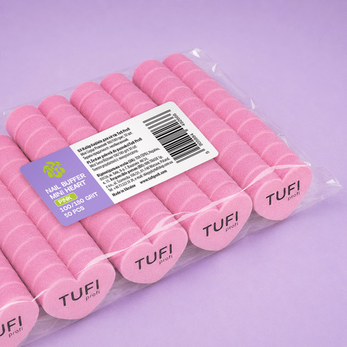 Buff TUFI profi mini roze hartje 100/180 grit 50 stuks (0309786) - Фото №7