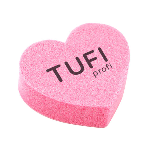 Buff TUFI profi mini pink heart 100/180 grit 1 pcs (0334508) - Фото №1