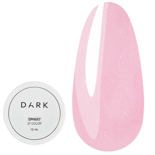 Гель для наращивания Dark Smart Builder gel 27 светло-розовый с шиммером 15 мл - Фото №1