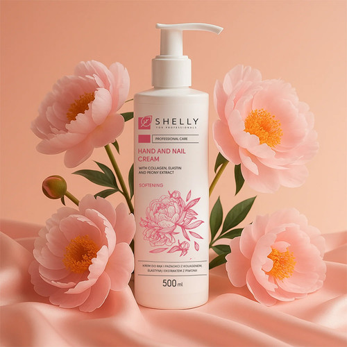 Shelly Hand- en Nagelcrème met collageen en pioenroos voor een gladde huid 500 ml - Фото №3