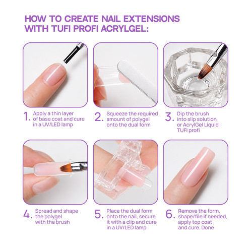 Acryl gel voor nagelverlengingen TUFI profi 09 Sorbet 30 g (0329145) - Фото №6