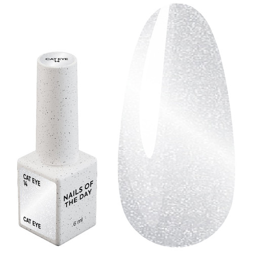 Gellak NAILSOFTHEDAY CAT EYE 14 doorschijnend zilver 6 ml - Фото №1