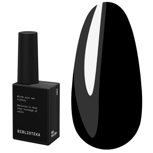 Gellak BIBLIOTEKA BASIS 01 Ink zwart 10 ml - Фото №1