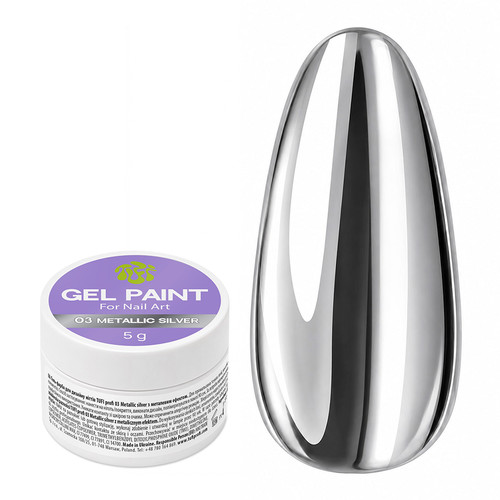 Gel paint for nail design TUFI profi Metallic Silver 5 g (0332861) - Фото №1