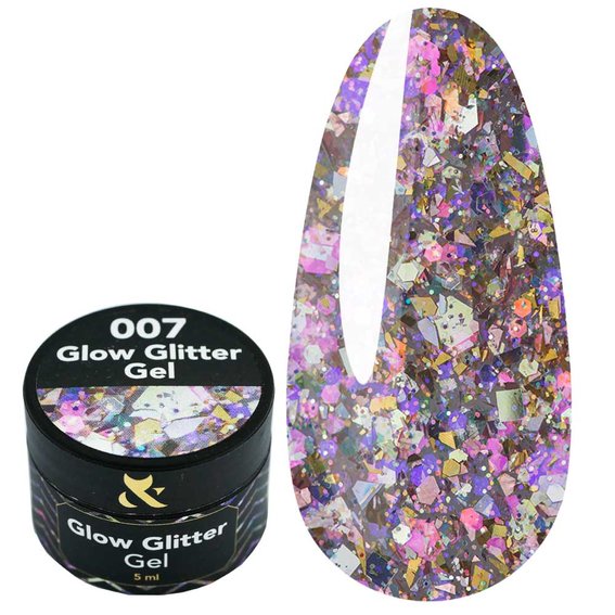 Глиттер F.O.X Glow Glitter Gel 007 радужный 5 мл - Фото №1