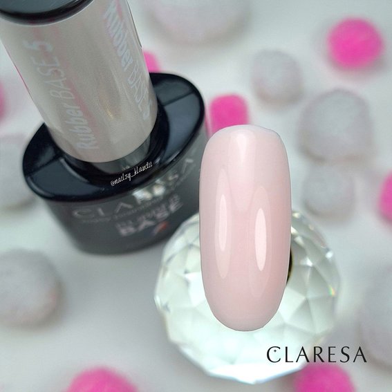 Цветная основа Claresa BASE RUBBER 5 Пастельно-розовый 5г - Фото №3