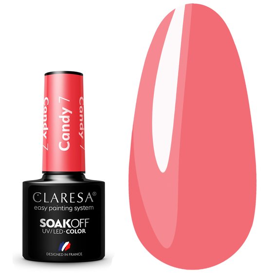 Claresa CANDY 7 hybride nagellak warm roze, 5г