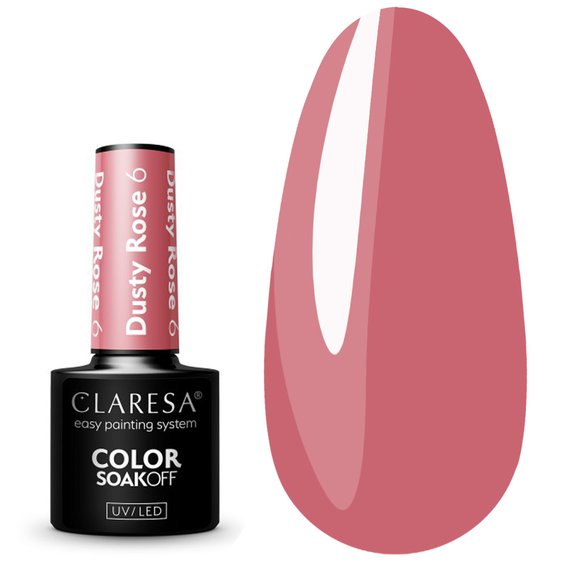 Лак для ногтей Claresa Hybrid DUSTY POSE 6 светло-бордовый, 5г