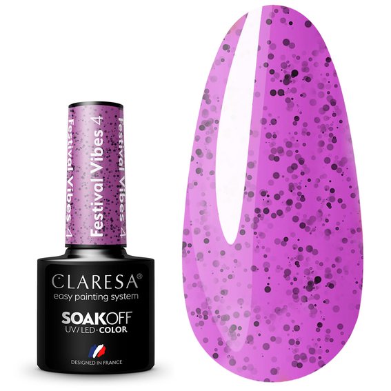 Claresa Hybrid Nagellack FESTIVAL VIBES 4 lila, 5g