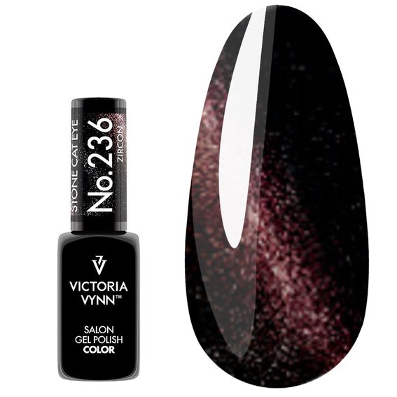 Гель лак Victoria Vynn COLOR 236 Cat Eye Zircon коричнево красный 8ml - Фото №1