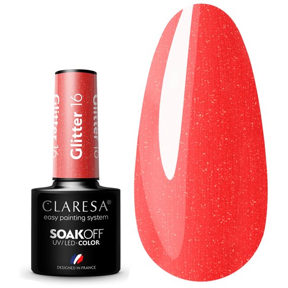Claresa GLITTER 16 Millennial Orange Hybride Nagellak, 5 ml