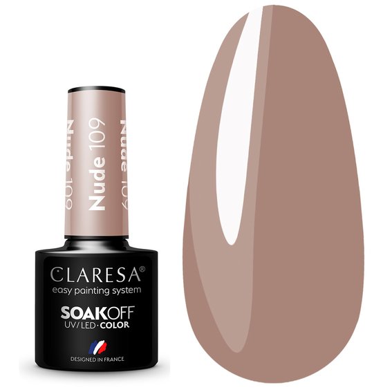 Claresa NUDE 109 lichtbeige hybride nagellak, 5 ml