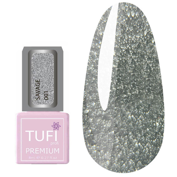 Gel polish TUFI profi  PREMIUM  SAVAGE 001 Reflective moonlight 8ml (0100521) - Фото №1