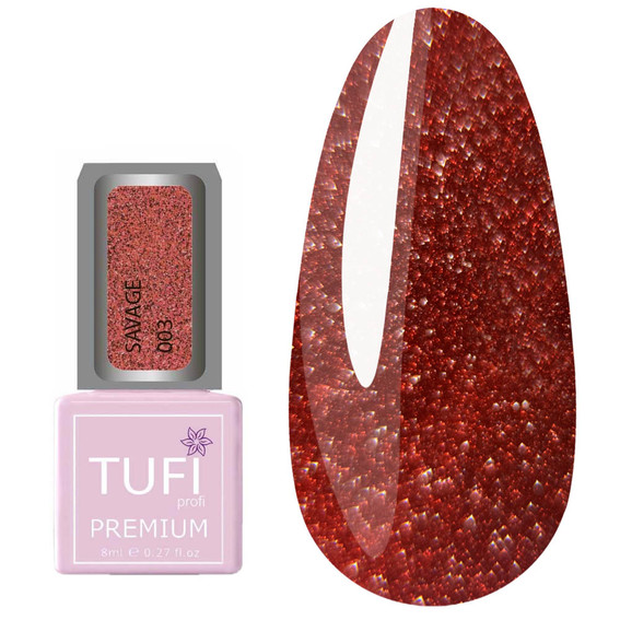 TUFI profi PREMIUM SAVAGE 003 hybride nagellak Sappige sangria 8 ml (0100523) - Фото №1