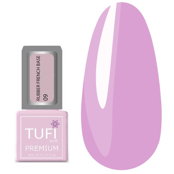 База TUFI profi PREMIUM Rubber French Base 009 холодная роза 8 мл (0123395) - Фото №1