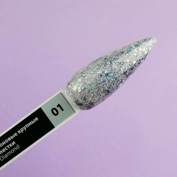 TUFI profi PREMIUM Diamond 01 Neon hybride nagellak grote glitter 8 ml (0103031) - Фото №3