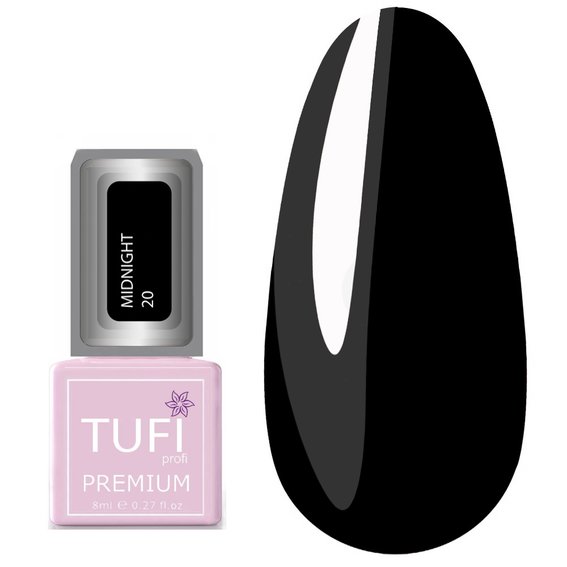 Gel polish TUFI profi  PREMIUM  Midnight  20 Black Eclipse 8ml (0102638) - Фото №1