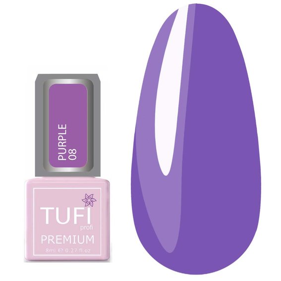 Hybride lak TUFI profi PREMIUM Paars 08 Paars 8ml (0102500) - Фото №1