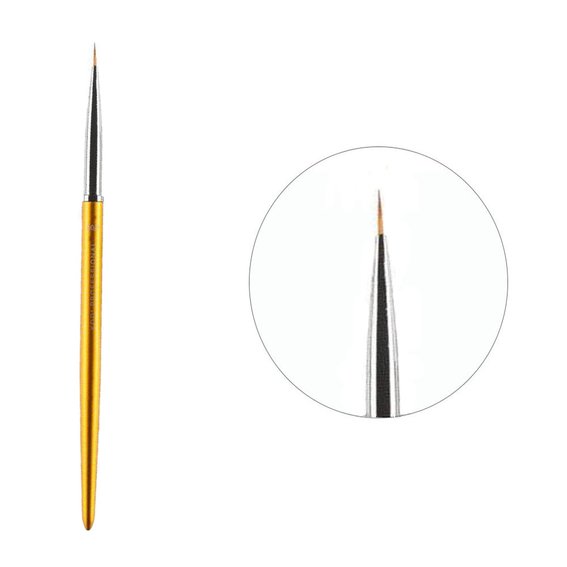 Kodi Nail Art Brush Goudkleur 00/3 (stapel: nylon, metalen handvat, acryl) - Фото №1