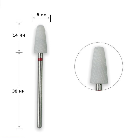 Keramikschneider Tufi Profi rot, Kegel, Durchmesser 6mm